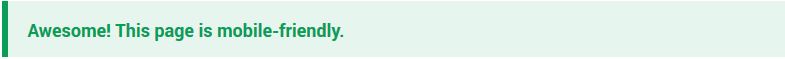 mobile friendly success message from Google's mobile friendly test